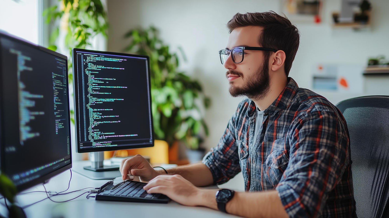 person working with a computer